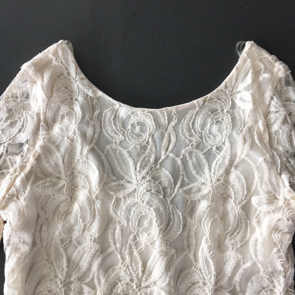 Ivory Lace Long Sleeve Boho Dress - Picture 3 of 8